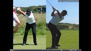 Jon Rahm golf swing  Long Iron faceon amp downtheline July 2017 [upl. by Stegman]