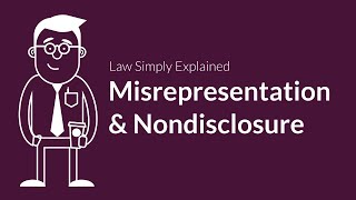 Misrepresentation and Nondisclosure  Contracts  Defenses amp Excuses [upl. by Hgielac]