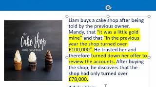 How to apply misrepresentation Liam cupcake scenario [upl. by Budde]