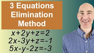 Solving Systems of 3 Equations Elimination [upl. by Idnil754]