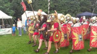 Roman Reenactment at the Amphitheatre in Caerleon Marching In [upl. by Lay]