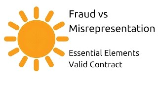 Fraud vs Misrepresentation  Other Essential Elements of a Valid Contract  CA CPT  CS amp CMA [upl. by Waylin122]